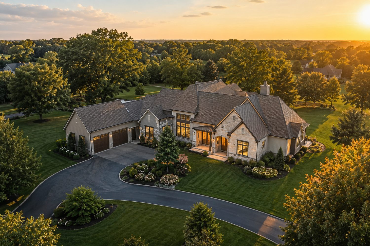 Aerial view of a Northwest Ohio neighborhood served by Adam Geuy, NextHome Experience